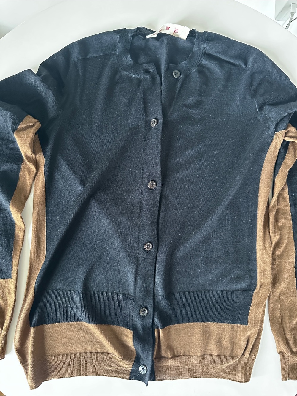 MARNI Two-Tone Black & Brown Button-Up Sweater - Picture 10 of 10